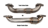 Wehrli Fab - 2001-2016 DURAMAX 2" STAINLESS SINGLE TURBO UP PIPE KIT FOR OEM MANIFOLDS W/ GASKETS WCF100590