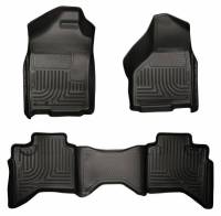 Husky Liners - Husky Floor Liners Front & 2nd Row 02-09 Doge Ram Quad Cab (Footwell Coverage) WeatherBeater-Black