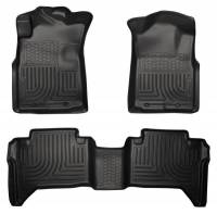 Husky Liners - Husky Floor Liners Front & 2nd Row 05-15 Toyota Tacoma Dbl Cab (Footwell Coverage) WeatherBeater-Black