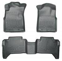 Husky Liners - Husky Floor Liners Front & 2nd Row 05-15 Toyota Tacoma Dbl Cab (Footwell Coverage) WeatherBeater-Grey