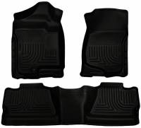 Husky Liners - Husky Floor Liners Front & 2nd Row 07-14 Silverado/Sierra Crew Cab No Manual Shifter (Footwell Coverage) WeatherBeater-Black