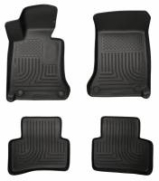 Husky Liners - Husky Floor Liners Front & 2nd Row 08-13 Mercedes-Benz C Class 4 Door (Footwell Coverage) WeatherBeater-Black