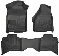 Husky Liners - Husky Floor Liners Front & 2nd Row 09-14 Dodge Ram Quad Cab (Footwell Coverage) WeatherBeater-Black