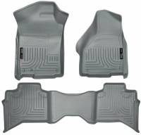 Husky Liners - Husky Floor Liners Front & 2nd Row 09-14 Dodge Ram Quad Cab (Footwell Coverage) WeatherBeater-Grey