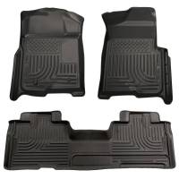 Husky Liners - Husky Floor Liners Front & 2nd Row 09-14 F-150 SuperCab No Manual Shifter (Footwell Coverage) WeatherBeater-Black