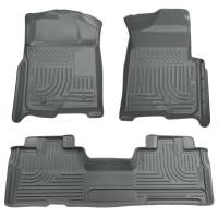 Husky Liners - Husky Floor Liners Front & 2nd Row 09-14 F-150 SuperCab No Manual Shifter (Footwell Coverage) WeatherBeater-Grey