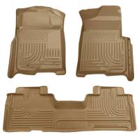 Husky Liners - Husky Floor Liners Front & 2nd Row 09-14 F-150 SuperCab No Manual Shifter (Footwell Coverage) WeatherBeater-Tan