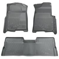 Husky Liners - Husky Floor Liners Front & 2nd Row 09-14 F-150 SuperCrew No Manual Shifter (Footwell Coverage) WeatherBeater-Grey