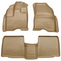 Husky Liners - Husky Floor Liners Front & 2nd Row 09-15 Lincoln MKS (Footwell Coverage) WeatherBeater-Tan