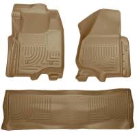 Husky Liners - Husky Floor Liners Front & 2nd Row 11-12 F Series Super Duty Crew Cab (Footwell Coverage) WeatherBeater-Tan