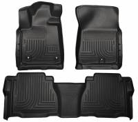 Husky Liners - Husky Floor Liners Front & 2nd Row 12-13 Toyota Tundra W/Twist-Lock Fastener (Footwell Coverage) WeatherBeater-Black