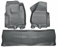 Husky Liners - Husky Floor Liners Front & 2nd Row 12-15 F Series Super Duty Crew Cab (Footwell Coverage) WeatherBeater-Grey