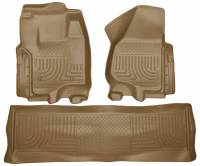 Husky Liners - Husky Floor Liners Front & 2nd Row 12-15 F Series Super Duty Crew Cab (Footwell Coverage) WeatherBeater-Tan