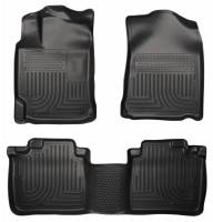 Husky Liners - Husky Floor Liners Front & 2nd Row 13-14 Lexus ES300H/ES350 (Footwell Coverage) WeatherBeater-Black