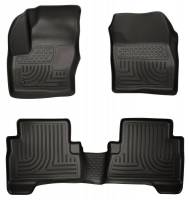 Husky Liners - Husky Floor Liners Front & 2nd Row 13-15 Ford C-Max/Escape (Footwell Coverage) WeatherBeater-Black