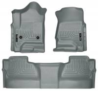 Husky Liners - Husky Floor Liners Front & 2nd Row 14-15 Silverado/Sierra Crew Cab (Footwell Coverage) WeatherBeater-Grey