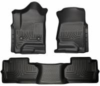 Husky Liners - Husky Floor Liners Front & 2nd Row 14-15 Silverado/Sierra Dbl Cab (Footwell Coverage) WeatherBeater-Black