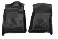 Husky Liners - Husky Floor Liners Front 12-15 Ford F Series With Side Foot Rest WeatherBeater-Black