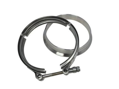 Turbocharged Performance LLC - 5″ Exhaust Downpipe Flange & Clamp for all S400 or S410 T6 Turbos