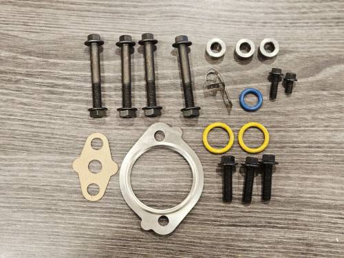 Mahle - Turbo Mounting Gasket Set with Turbo and Up-pipe Bolts 6.0, Powerstroke