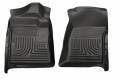 Husky Liners - Husky Floor Liners Front 07-14 Silverado/Sierra WeatherBeater-Black - Image 1