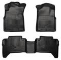 Husky Floor Liners Front & 2nd Row 05-15 Toyota Tacoma Dbl Cab (Footwell Coverage) WeatherBeater-Black