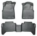 Husky Floor Liners Front & 2nd Row 05-15 Toyota Tacoma Dbl Cab (Footwell Coverage) WeatherBeater-Grey