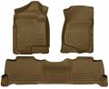 Husky Floor Liners Front & 2nd Row 07-14 Escalade/Tahoe/Yukon (Footwell Coverage) WeatherBeater-Tan