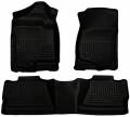 Husky Floor Liners Front & 2nd Row 07-14 Silverado/Sierra Crew Cab No Manual Shifter (Footwell Coverage) WeatherBeater-Black