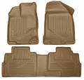 Husky Floor Liners Front & 2nd Row 07-15 Ford Edge/Lincoln MKX (Footwell Coverage) WeatherBeater-Tan