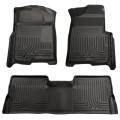 Husky Floor Liners Front & 2nd Row 08-10 F Series Super Duty Crew Cab (Footwell Coverage) WeatherBeater-Black