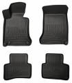 Husky Floor Liners Front & 2nd Row 08-13 Mercedes-Benz C Class 4 Door (Footwell Coverage) WeatherBeater-Black