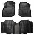 Husky Floor Liners Front & 2nd Row 09-13 Honda Fit (Footwell Coverage) WeatherBeater-Black