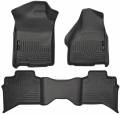 Husky Floor Liners Front & 2nd Row 09-14 Dodge Ram Quad Cab (Footwell Coverage) WeatherBeater-Black