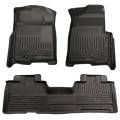 Husky Liners - Husky Floor Liners Front & 2nd Row 09-14 F-150 SuperCab No Manual Shifter (Footwell Coverage) WeatherBeater-Black - Image 1