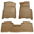 Husky Floor Liners Front & 2nd Row 09-14 F-150 SuperCab No Manual Shifter (Footwell Coverage) WeatherBeater-Tan