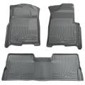 Husky Floor Liners Front & 2nd Row 09-14 F-150 SuperCrew No Manual Shifter (Footwell Coverage) WeatherBeater-Grey