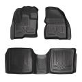 Husky Floor Liners Front & 2nd Row 09-14 Ford Flex/Lincoln MKT (Footwell Coverage) WeatherBeater-Black