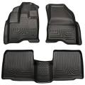 Husky Floor Liners Front & 2nd Row 09-15 Lincoln MKS (Footwell Coverage) WeatherBeater-Black