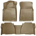 Husky Floor Liners Front & 2nd Row 10-11 Tundra Dbl/CrewMax Models (Footwell Coverage) WeatherBeater-Tan