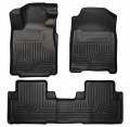 Husky Floor Liners Front & 2nd Row 10-14 Ford Mustang (Footwell Coverage) WeatherBeater-Black