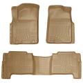 Husky Floor Liners Front & 2nd Row 11-13 Infiniti Qx56/Qx80 (Footwell Coverage) WeatherBeater-Tan