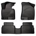 Husky Floor Liners Front & 2nd Row 11-13 Kia Sportage (Footwell Coverage) WeatherBeater-Black