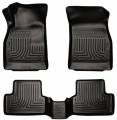 Husky Floor Liners Front & 2nd Row 11-15 Chevy Cruze No Spare Tire (Footwell Coverage) WeatherBeater-Black