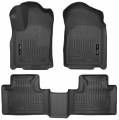 Husky Floor Liners Front & 2nd Row 11-15 Dodge Durango (Footwell Coverage) WeatherBeater-Black