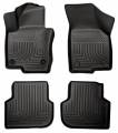 Husky Floor Liners Front & 2nd Row 11-15 Volkswagen Jetta (Footwell Coverage) WeatherBeater-Black