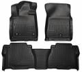 Husky Floor Liners Front & 2nd Row 12-13 Toyota Tundra W/Twist-Lock Fastener (Footwell Coverage) WeatherBeater-Black