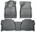 Husky Floor Liners Front & 2nd Row 12-13 Toyota Tundra W/Twist-Lock Fastener (Footwell Coverage) WeatherBeater-Grey