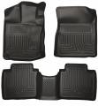 Husky Floor Liners Front & 2nd Row 12-14 Toyota Venza (Footwell Coverage) WeatherBeater-Black