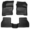 Husky Floor Liners Front & 2nd Row 12-15 Ford Focus (Footwell Coverage) WeatherBeater-Black